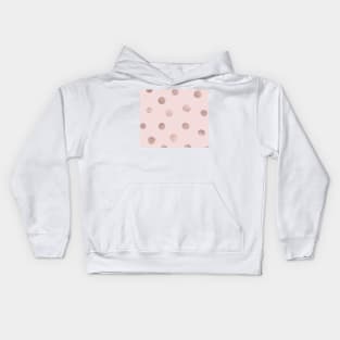 Blush dotty - en rose gold Kids Hoodie